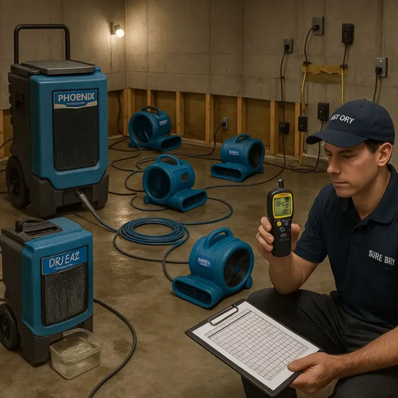 Structural Drying and Dehumidification process in Tequesta, FL